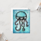 Eine anpassungsfähige Quallen-Grußkarte Karte (Vorderseite/Rückseite Beispiel)