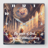 Eine Ansammlung von Soulen in einem Raum Quadratische Wanduhr (Vorderseite)