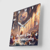 Eine Ansammlung von Soulen in einem Raum Quadratische Wanduhr (Winkel)