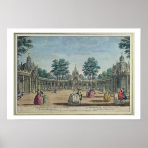 Eine Ansicht der chinesischen Pavillons und der Poster