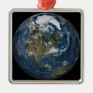Eine Ansicht der Erde Silbernes Ornament