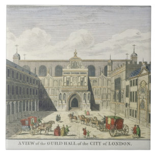 Eine Ansicht der Innung Hall der Stadt von London, Fliese