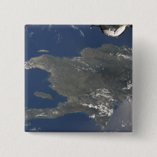 Eine Ansicht der karibischen Insel von Hispaniola Button