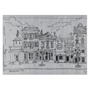 Eine Ansicht der M Street in Georgetown, Washingto Schneidebrett