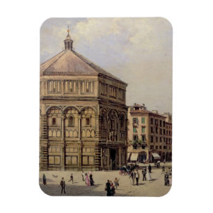 Eine Ansicht des Baptistry in Florenz (Platte) Magnet