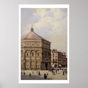 Eine Ansicht des Baptistry in Florenz (Platte) Poster