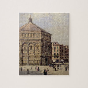 Eine Ansicht des Baptistry in Florenz (Platte) Puzzle