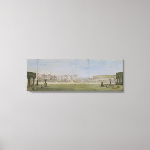 Eine Ansicht des Gartens und des Hauses bei oberem Leinwanddruck