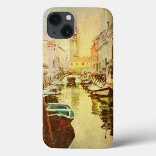 Eine Ansicht des Kanals mit Booten und Gebäude iPhone 13 Hülle