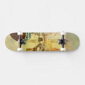 Eine Ansicht des Kanals mit Booten und Gebäude Skateboard (Horizontal)