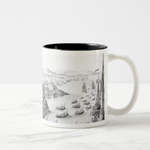 Eine Ansicht des Nehmens von Quebec Zweifarbige Tasse