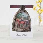 eine Ansicht durch einen Steigbügel Grußkarte Karte (Gelbe Blume)