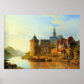Eine Ansicht einer Stadt am Rhein Poster (Vorne)