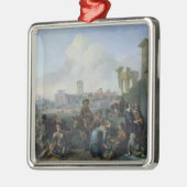 Eine Ansicht in Rom, 1668 Silbernes Ornament (Links)