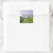 Eine Ansicht von Ailsa Craig und die Insel von Quadratischer Aufkleber (Tasche)