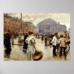 Eine Ansicht von Kongens Nytorv, Kopenhagen Poster