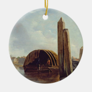 Eine Ansicht von Lambeth (Öl auf Platte) Keramik Ornament