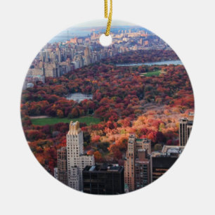 Eine Ansicht von oben: Herbst im Central Park 01 Keramikornament