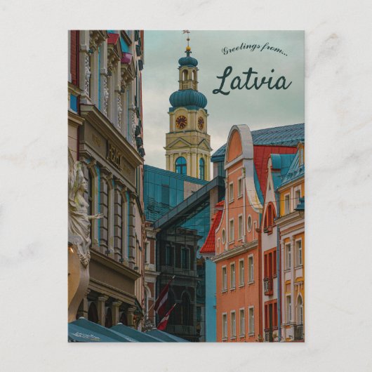 Eine Ansicht von Riga Lettland Postkarte (Vorderseite)
