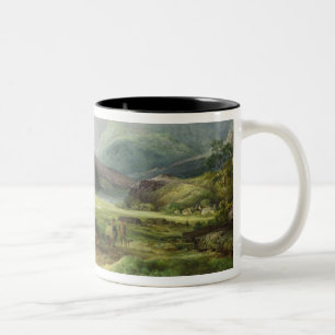Eine Ansicht von Snowdon vom Hornstein Curig, 1787 Zweifarbige Tasse