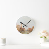Eine Ansicht von Verona, 1848 (Öl auf Leinwand) Runde Wanduhr (Zuhause)