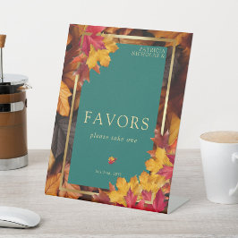 Eine Aquamarine & Fall Fantasy Gold Rustikale Gast Sockelschild