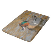 Eine Aquamarine Grauente am Teich Badematte (Schrägansicht)