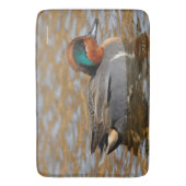 Eine Aquamarine Grauente am Teich Badematte (Vorderseite Vertikal)