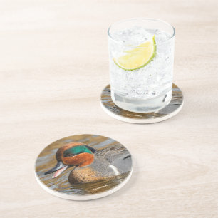 Eine Aquamarine Grauente am Teich Getränkeuntersetzer