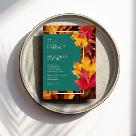 Eine Aquamarine und Fall Fantasy Gold Rustikale Ho Einladung