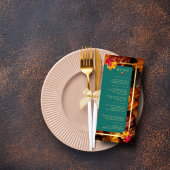 Eine Aquamarine und Fall Fantasy Gold Rustikale Ho Menükarte