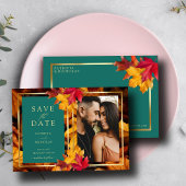 Eine Aquamarine und Fall Fantasy Gold Rustikale Ho Save The Date