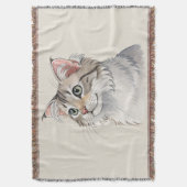 Eine Aquarell-Amerikanische Katze Decke (Vorderseite Vertikal)