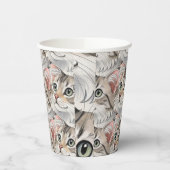 Eine Aquarell-Amerikanische Katze Pappbecher (Links)