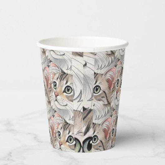 Eine Aquarell-Amerikanische Katze Pappbecher (Rechts)