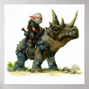 Eine Aquarellmalerei auf einem furchtlosen Krieger Poster