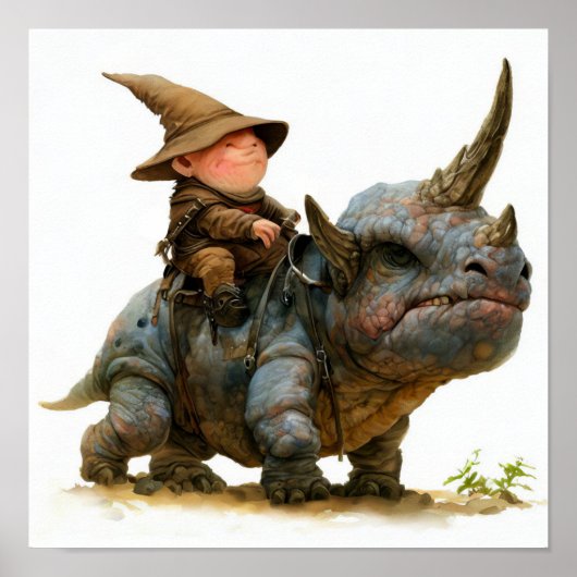 Eine Aquarellmalerei auf einem furchtlosen Krieger Poster (Vorne)