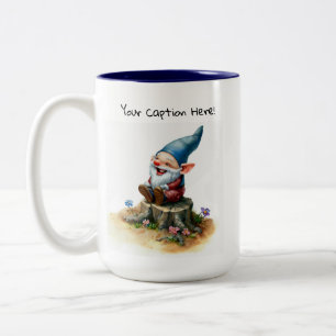 Eine Aquarellmalerei eines Niedlichen Genoms Zweifarbige Tasse
