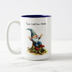 Eine Aquarellmalerei eines Niedlichen Genoms Zweifarbige Tasse