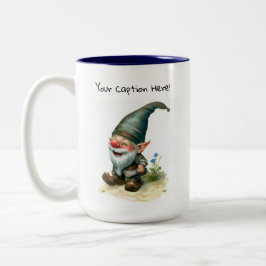 Eine Aquarellmalerei eines Niedlichen Genoms Zweifarbige Tasse