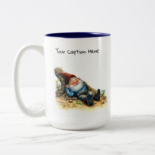 Eine Aquarellmalerei eines Niedlichen Genoms Zweifarbige Tasse (Links)