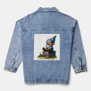 Eine Aquarellmalerei eines Niedlichen glücklichen  Jeansjacke