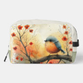 Eine Aquarellmalerei mit kleinen Mädchen und Vögel Waschbeutel (Rückseite)