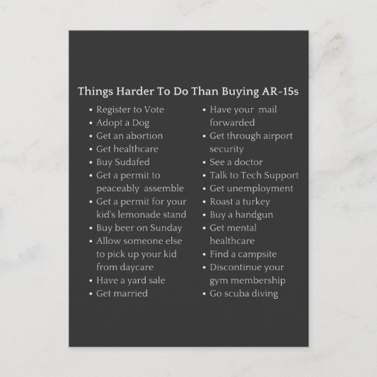 Eine AR-15 Pro Gun-Kontrolle ist schwieriger zu ka Postkarte (Vorderseite)