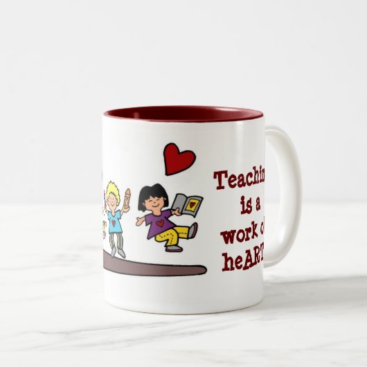 Eine Arbeit des Herzens Zweifarbige Tasse (VorderseiteRechts)