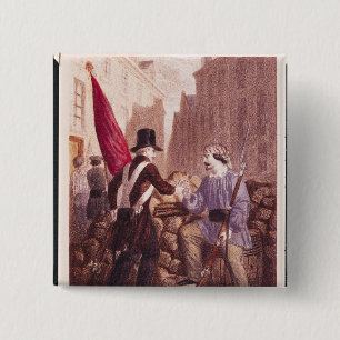 Eine Arbeitskraft, die sein Brot mit einem Button