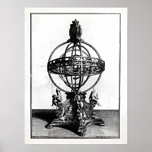 Eine armilläre Sphäre des kopernikanischen Systems Poster (Vorne)