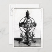 Eine armilläre Sphäre des kopernikanischen Systems Postkarte (Vorne/Hinten)