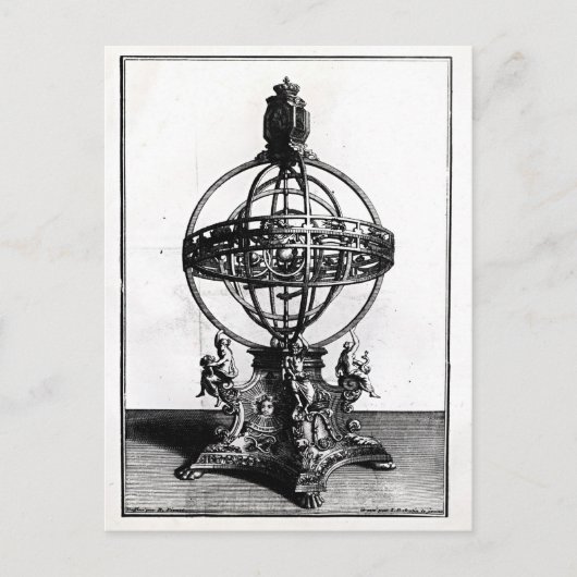 Eine armilläre Sphäre des kopernikanischen Systems Postkarte (Vorderseite)