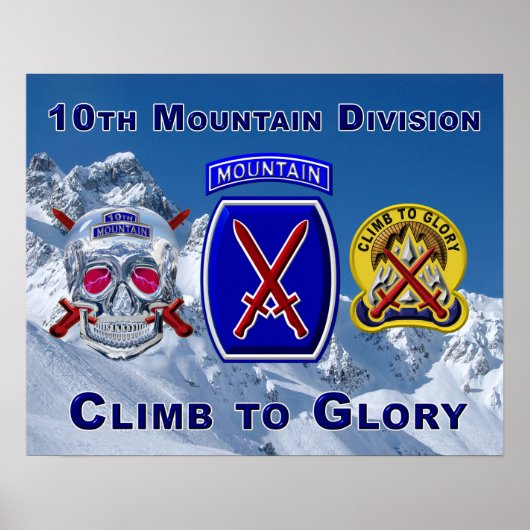 Eine Art 10. Mountain Division Design Poster (Vorne)
